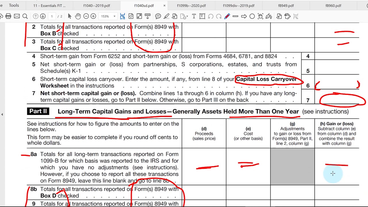 Chapter 4 (11), Part 3 - Tax Forms for Capital Gains & Losses