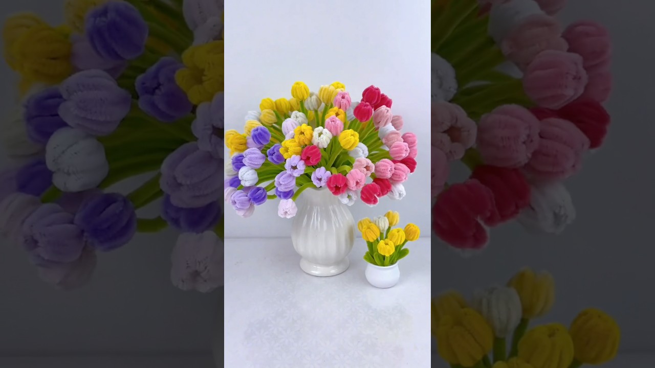 Тюльпаны для чистки труб своими руками без клея #diy #gift #diyflower #diycrafts #flowercraft #fl...