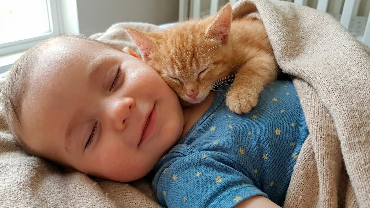 Baby & Kitten Sleeping Soundly 🤫💤 | Cozy Moments