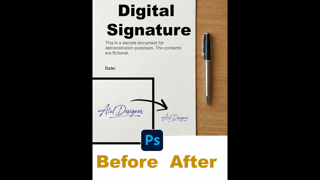 Make Your Signature Digital in Photoshop ✍️#shorts #photoshop #adobe #adobeps