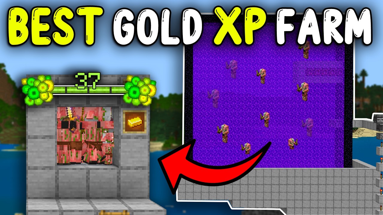 BEST GOLD XP Farm Minecraft Bedrock 1.21! (1000+ GOLD / H)