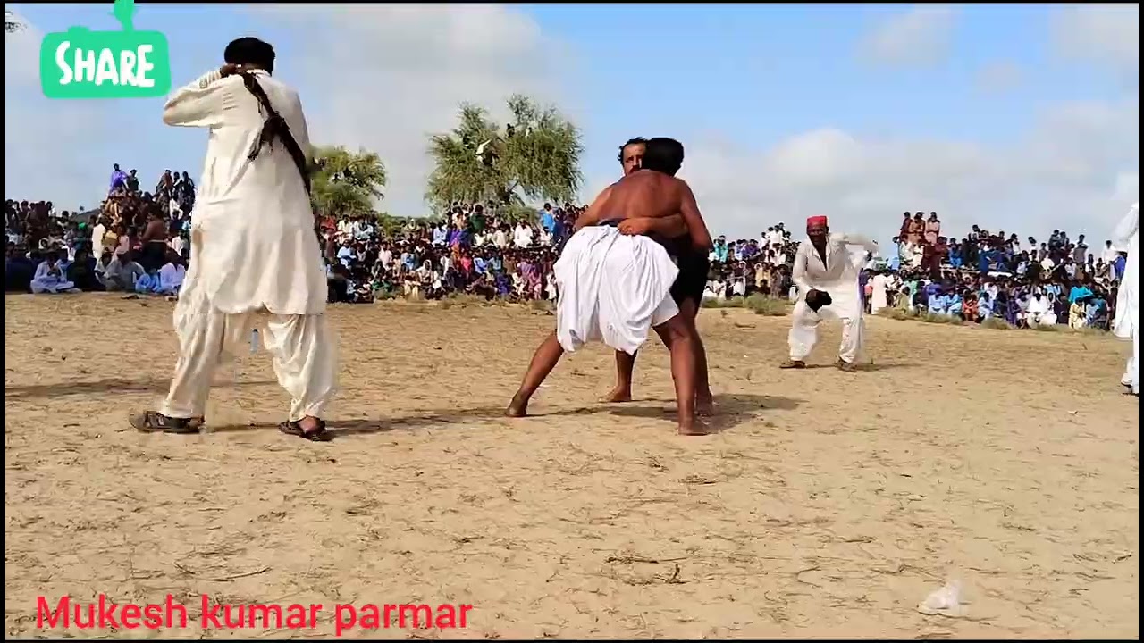ٿر جو ڀلوڙ پھلوان رجب راھمون  || ۽ لاڙ جو لاڏلو پھلوان مراد پنھور آمھون سامھون مقابلو سخت