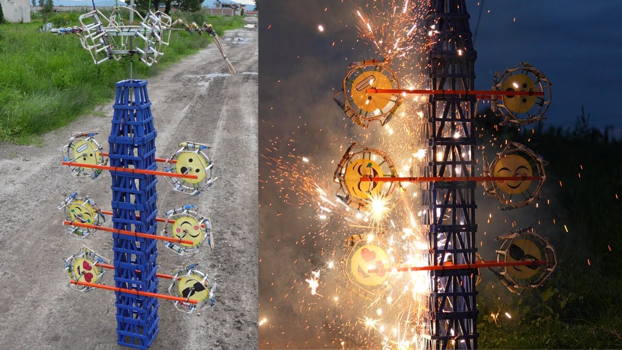 armado y quema de MINI castillito pirotecnico este fue el resultado! parte final