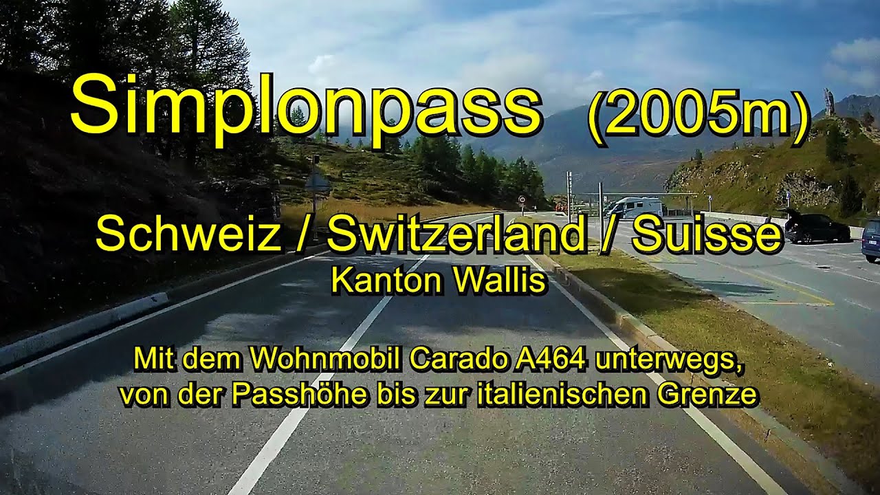 Simplonpass (2006m) abwärts zur italienischen Grenze – Schweiz / Wallis – Full length & Real time