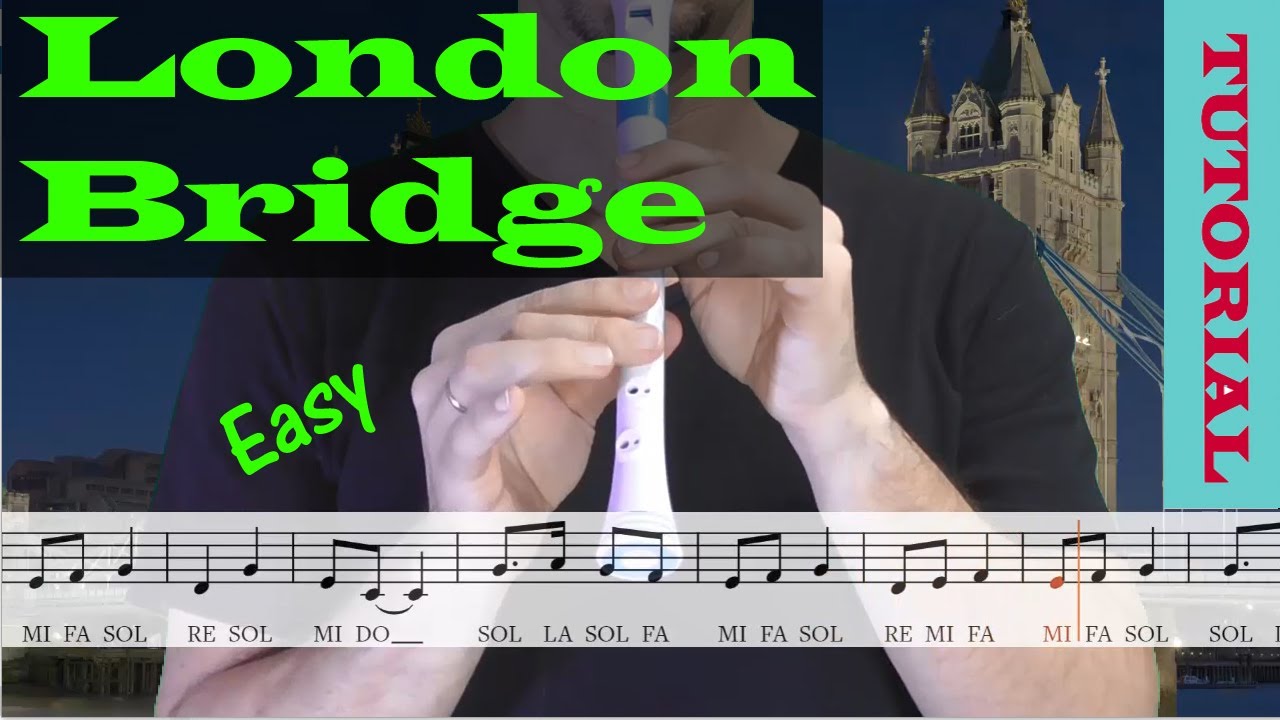 London Bridge - Tutorial flauta con partitura | Karaoke instrumental