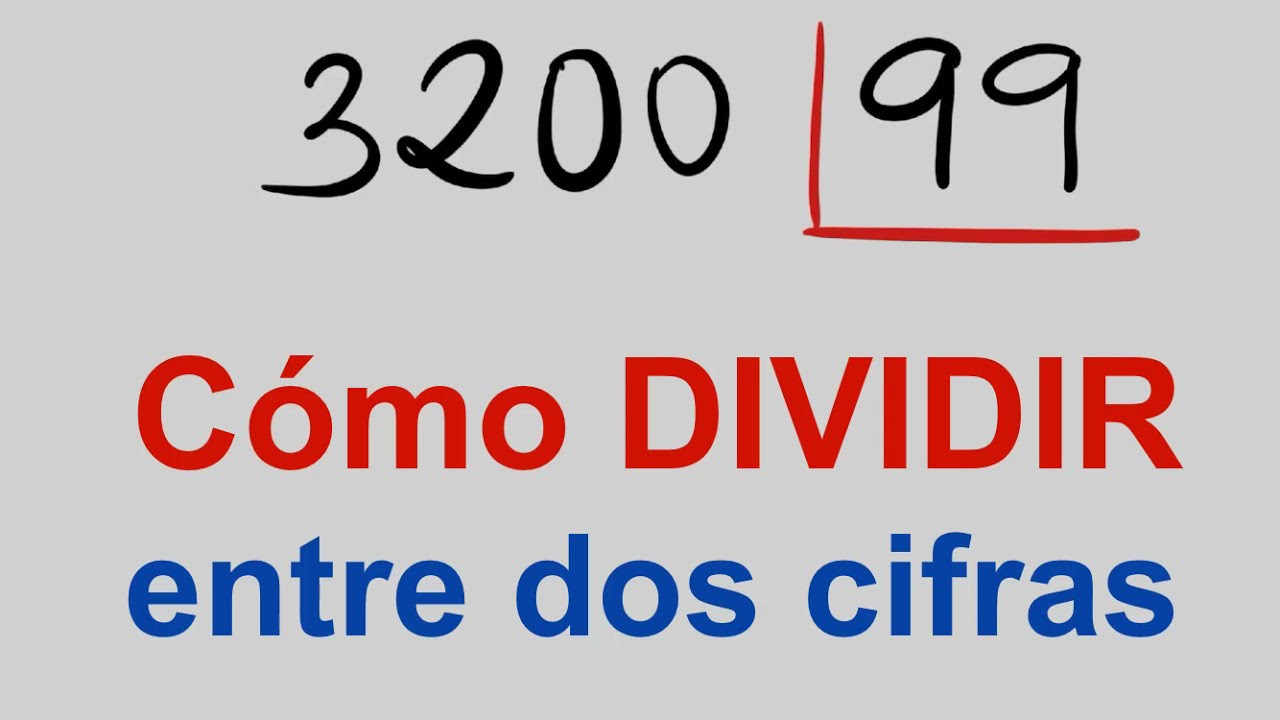 Ejercicios resueltos de divisiones de dos cifras con resta ( 3200 entre 99 )