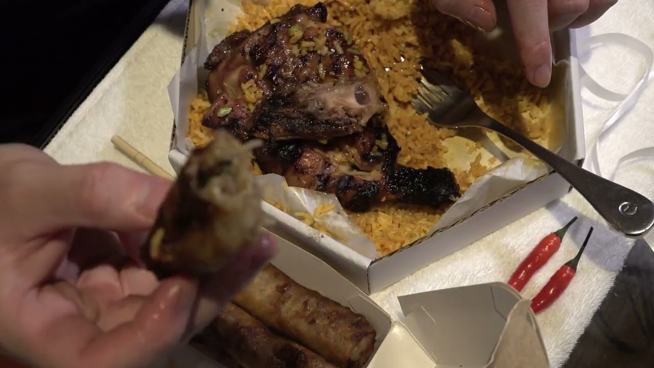 ASMR - PHILIPPINES MANG INASAL CHICKEN PLATE EATING SOUNDS