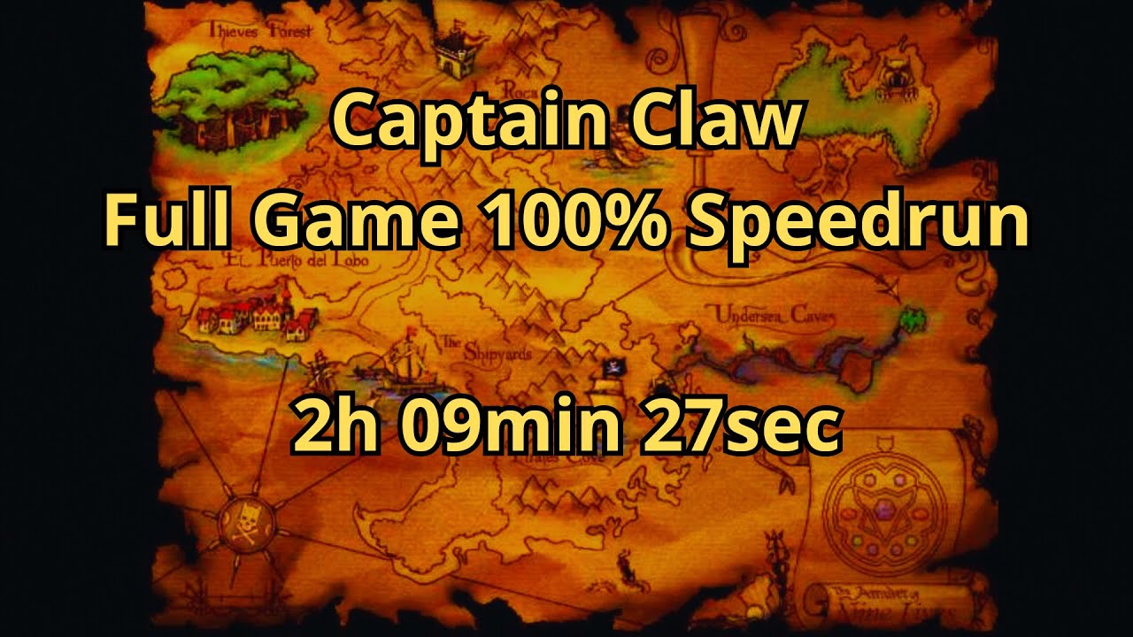 [WR] Captain Claw - Full Game 100% Speedrun [2h09min27sec]
