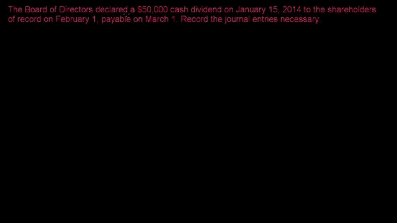 Recording Cash Dividends