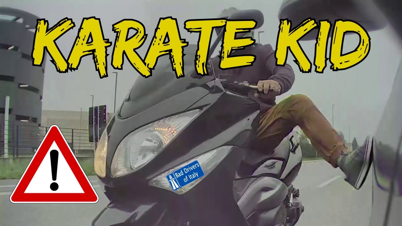 BAD DRIVERS OF ITALY dashcam compilation 12.18 - KARATE KID