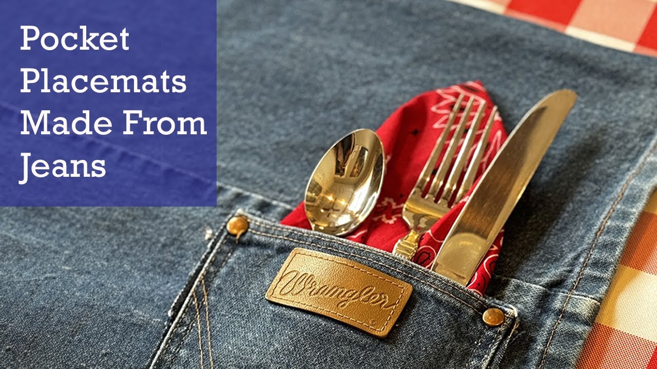Denim Crafts - DIY Placemats Made From Old Jeans - No-Sew Craft Idea