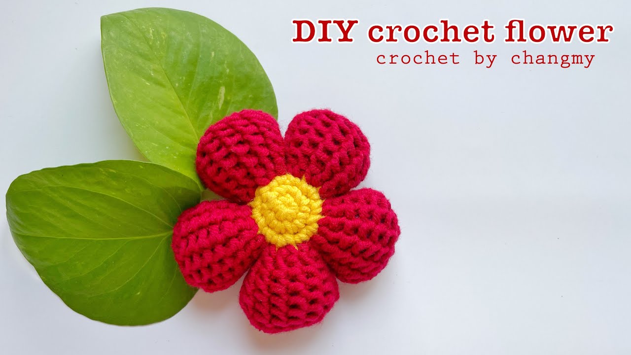 131. DIY crochet flower | Hướng dẫn móc hoa 5 cánh làm móc khóa, treo trang trí | by changmy
