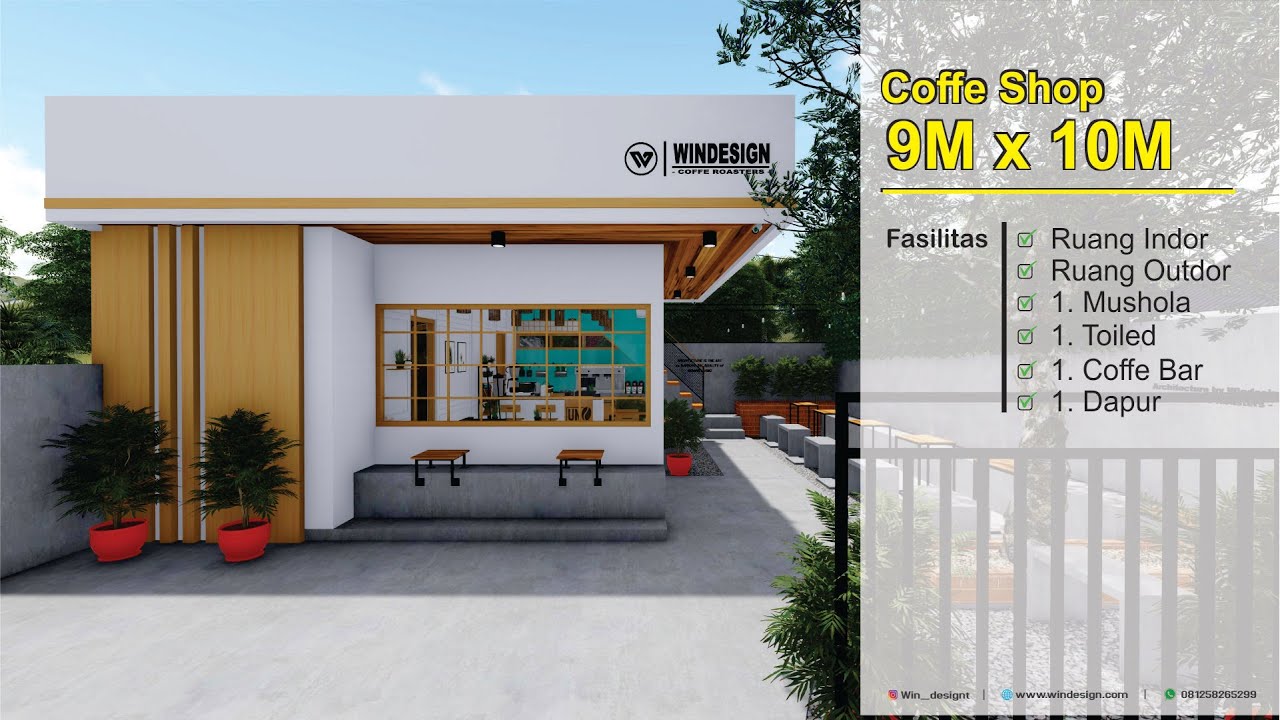 Desain Caffe Coffe Shop Konsep Jepang  5 Meter x 7 Meter