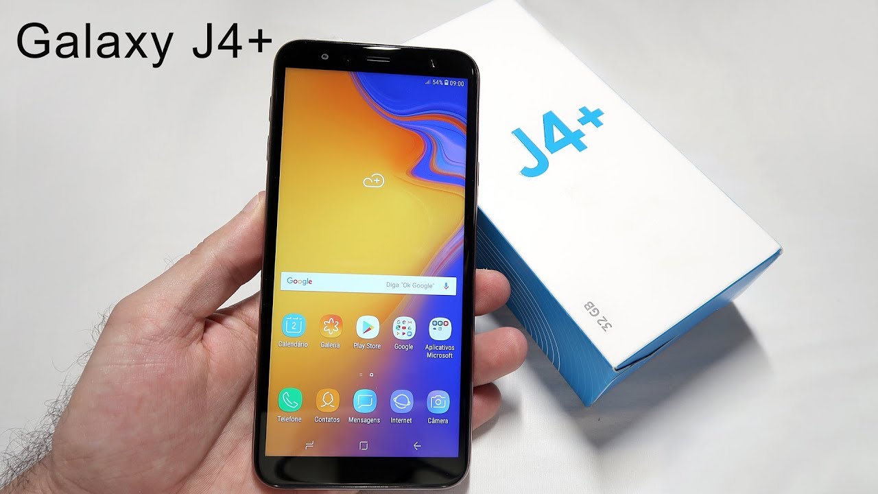 Galaxy J4+ (J4 Plus) Tirando da Caixa - Unboxing