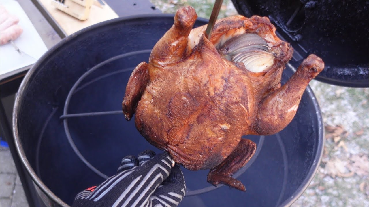 Hanging a Chicken and Some Sausage in the Drum Smoker | A Hunsaker Kinda Day
