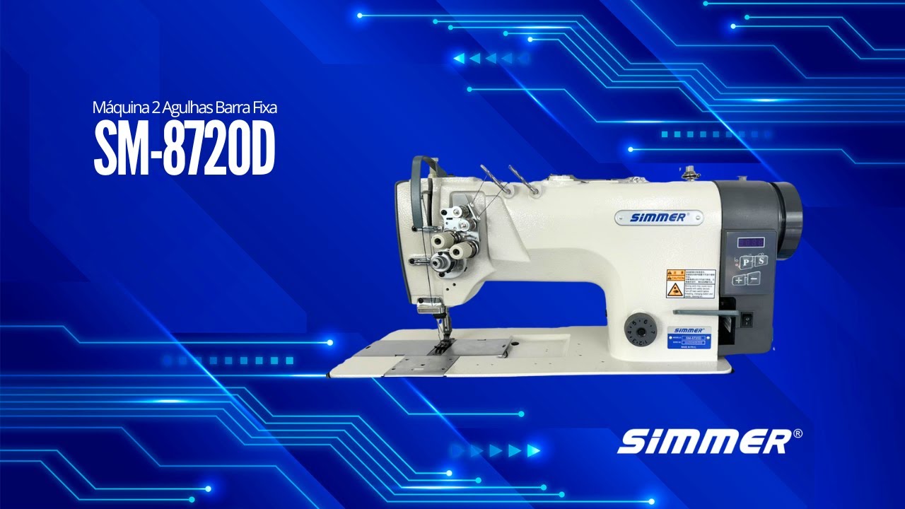 SM-8720D – Máquina de Costura Industrial 2 Agulhas para Tecidos Pesados