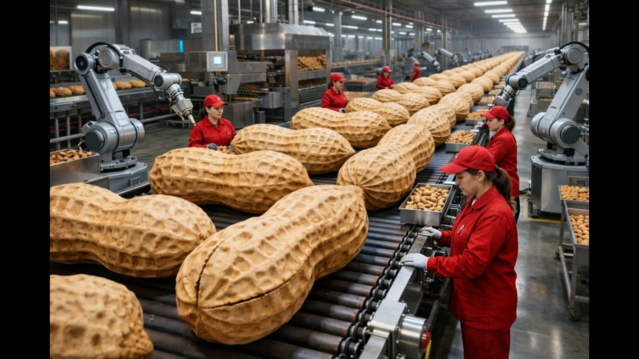 Inside a Planter Peanut Factory: From Raw Groundnuts to Roasted Salted Snacks | Full Factory Process