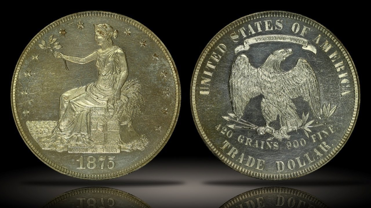 1875 Proof Trade Silver Dollar PCGS PR63 Light Haze Near Cameo