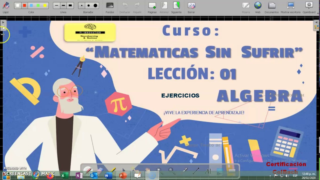Álgebra #1 /Ejercicios / Certificación ColBach/Examen Único_Pi Innovation