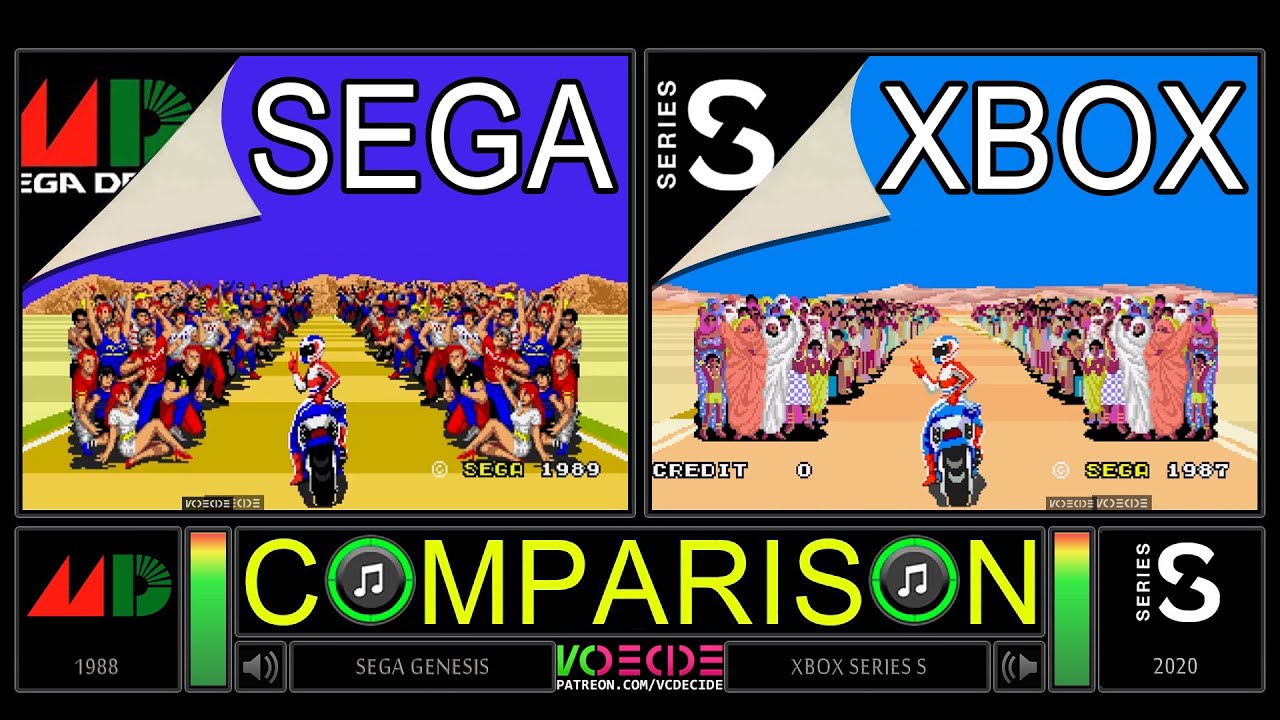 Super Hang-On (Sega Genesis vs Xbox Series S) Side by Side Comparison - Dual Longplay | VCDECIDE
