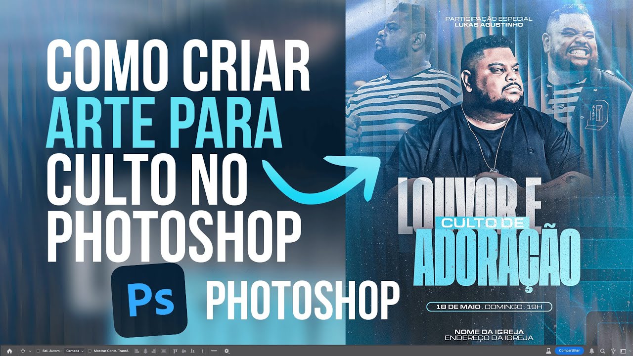 Como Criar uma Arte Gospel Profissional no Photoshop | Culto de Louvor e Adoração