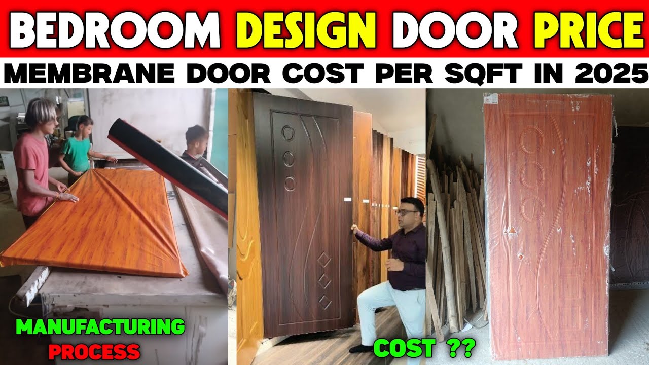 Modern bedroom design door price || Membrane door price per sqft || Door manufacturing process