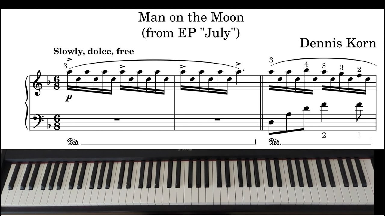 Man on the Moon (from EP July) - Dennis Korn | Piano with Sheet Music