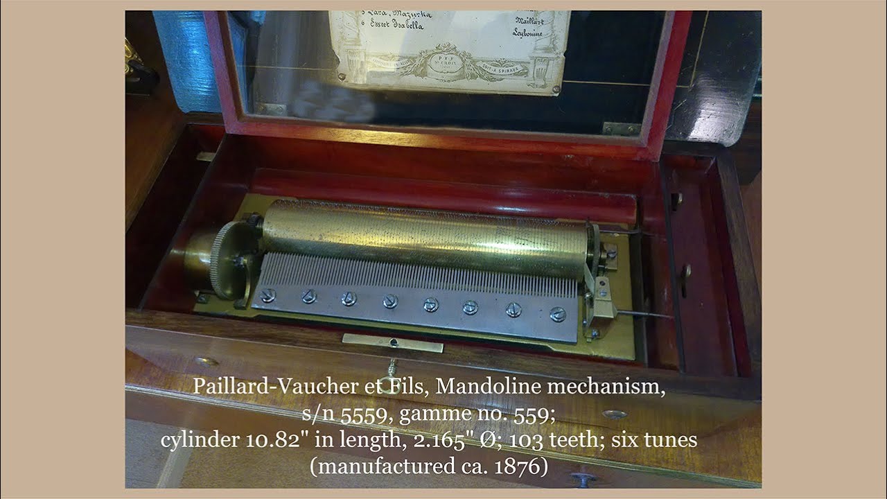 Paillard-Vaucher et Fils, Mandoline mechanism, s/n 5559, 103 teeth, six tunes