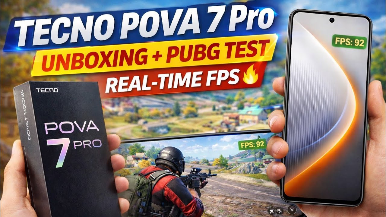TECNO POVA 7 Pro Unboxing + PUBG Test | Real-Time FPS Performance 🔥