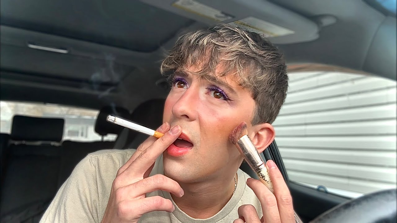 doing my makeup for the first time.