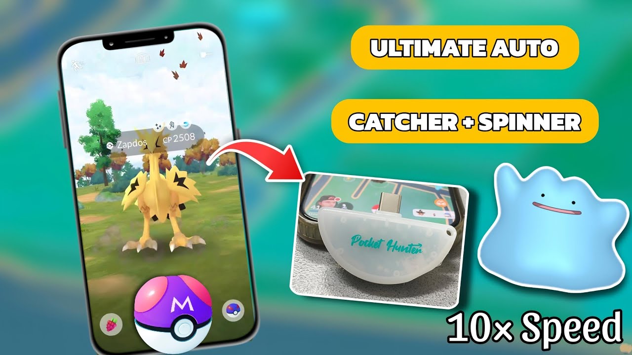 Pocket Hunter ! The Ultimate Auto Catch & Spin Tool for Pokémon GO | Better than GO Plus!