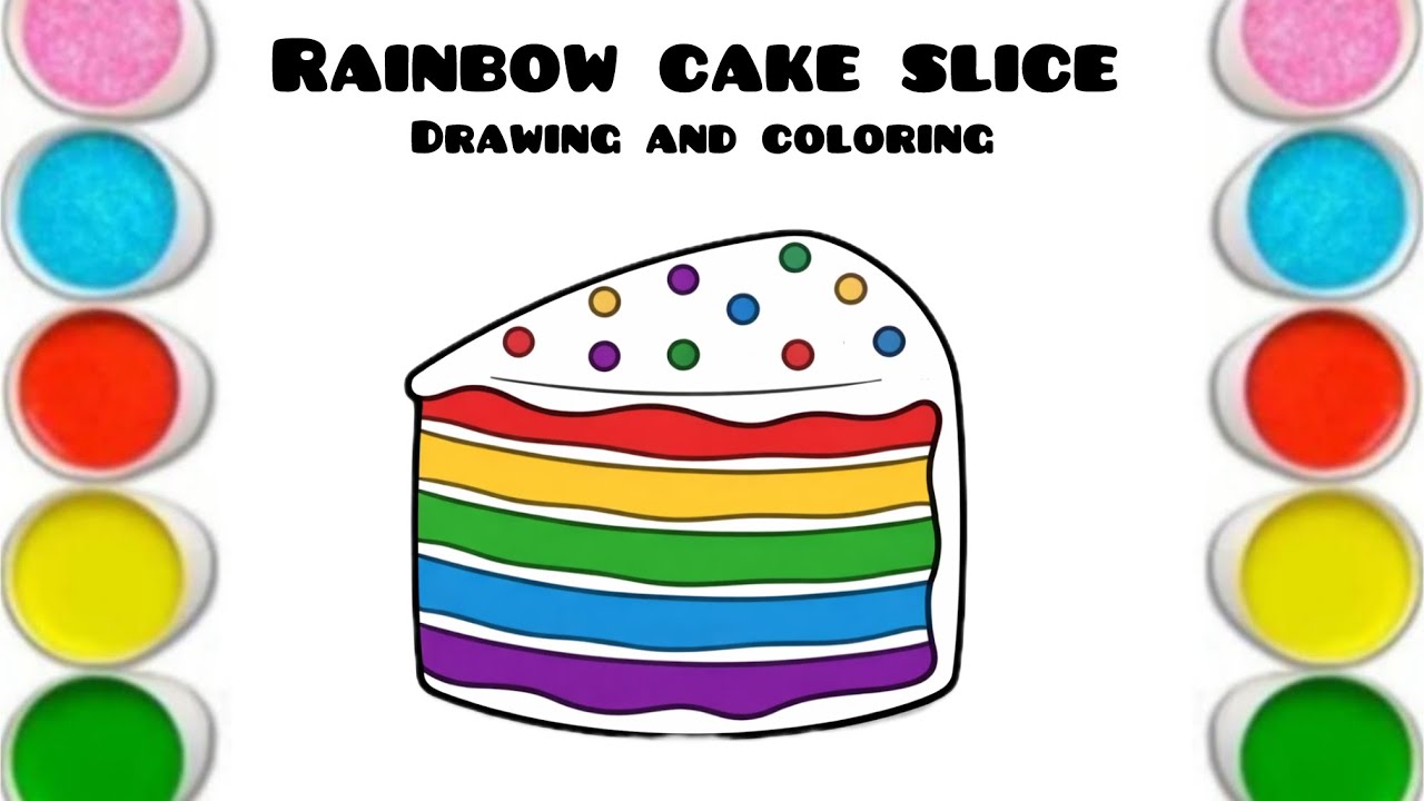 How to Draw a Rainbow Cake Slice 🍰 | Easy Step-by-Step Drawing Tutorial for Kids and Beginners 