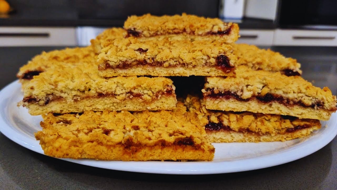 Shortbread Jam Crumble Bars | Easy No-Mixer Recipe
