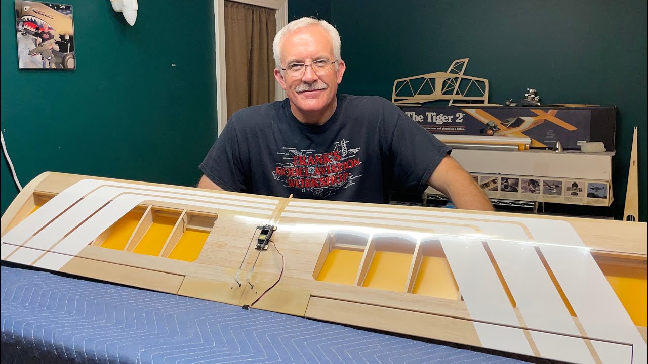 Carl Goldberg Tiger 2 build: Part 7 (Covering the wing with Super Monokote)