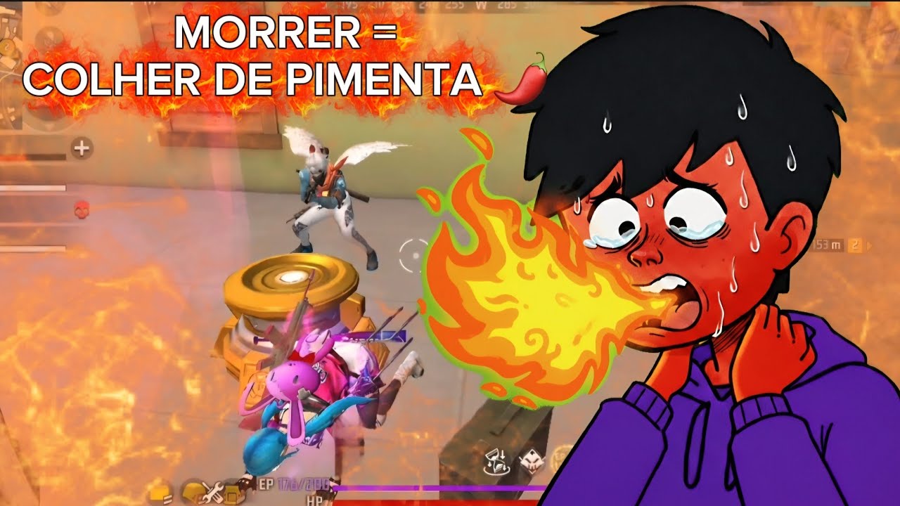 Se eu MORRER na ranqueada, eu COMO PIMENTA 🌶 | FREE FIRE