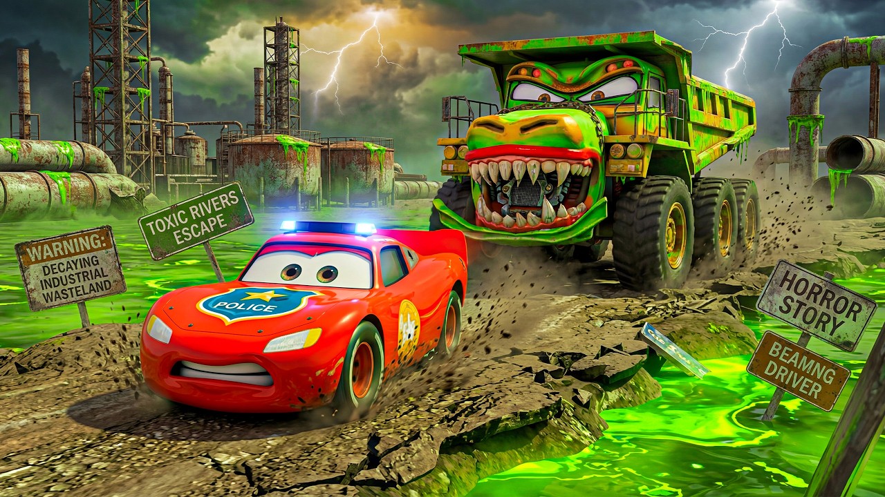 BeamNg Master McQueen: The Ultimate 3D Horror Zombie Nightmare - Giant Monster Chase - BeamNG.drive