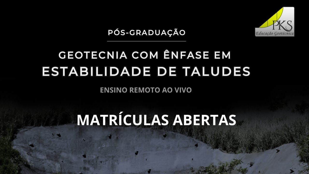 [REPLAY] Inscrições na Especialização em Estabilidade de Taludes 2026