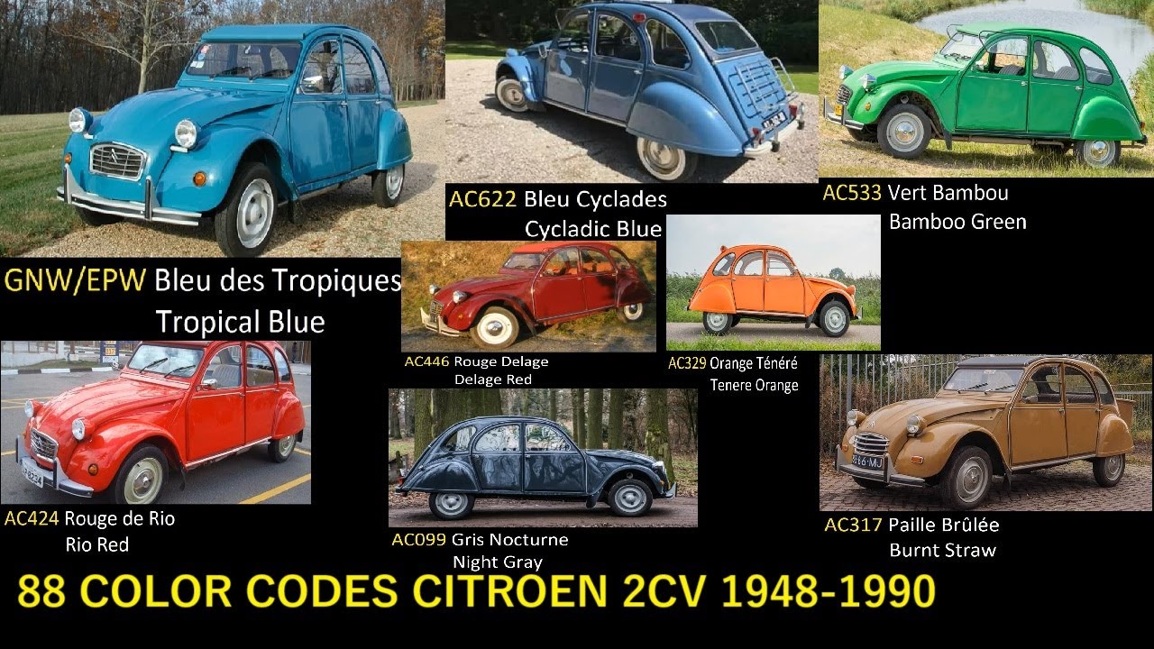 20. FACTORY COLORS CITROEN 2CV 1948 - 1990