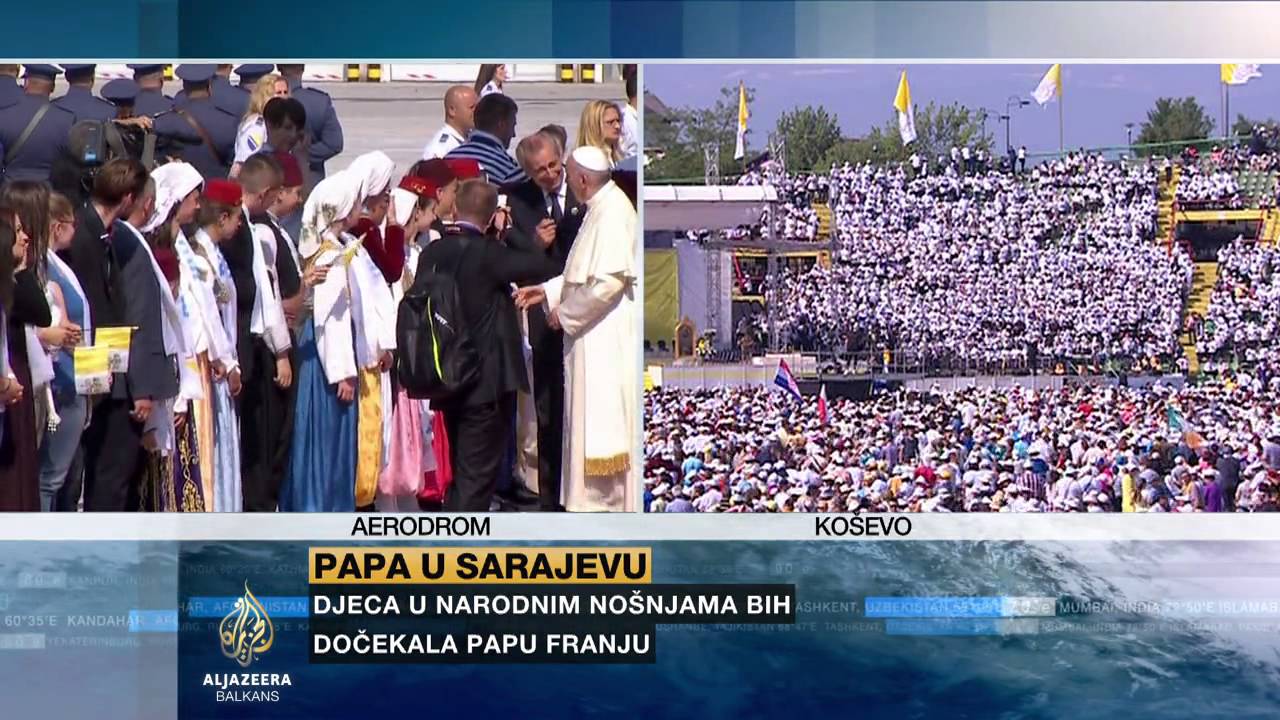 Papa Franjo u Sarajevu: Doček na aerodromu