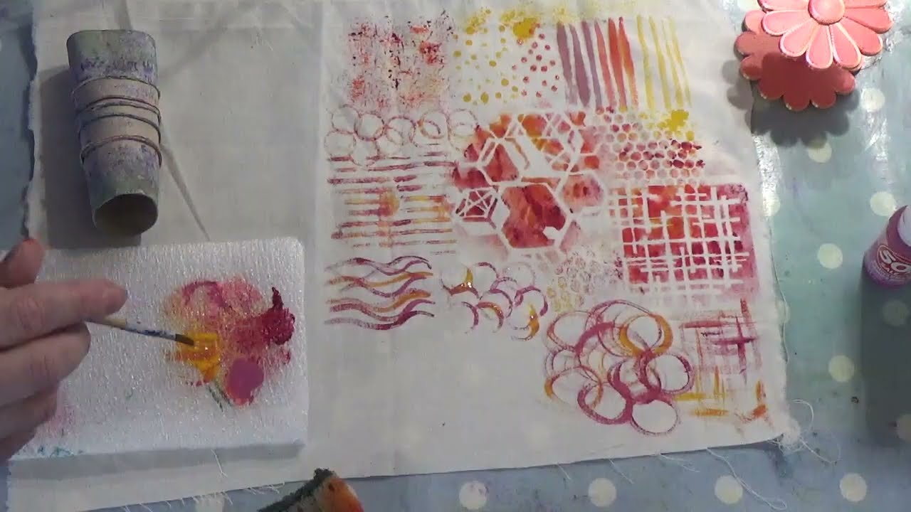 Mark making with fabric paint