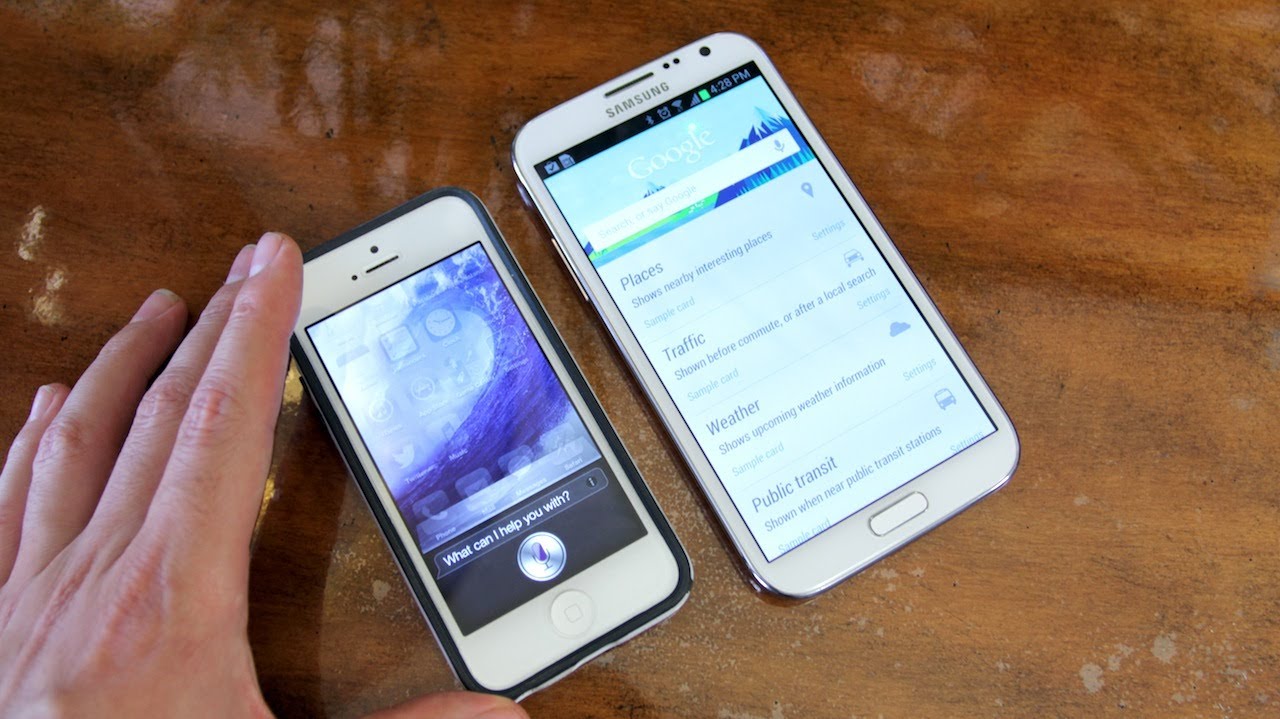 Siri vs Google Voice Search - iPhone 5 vs Galaxy Note 2! (iOS 6 vs Jelly Bean)