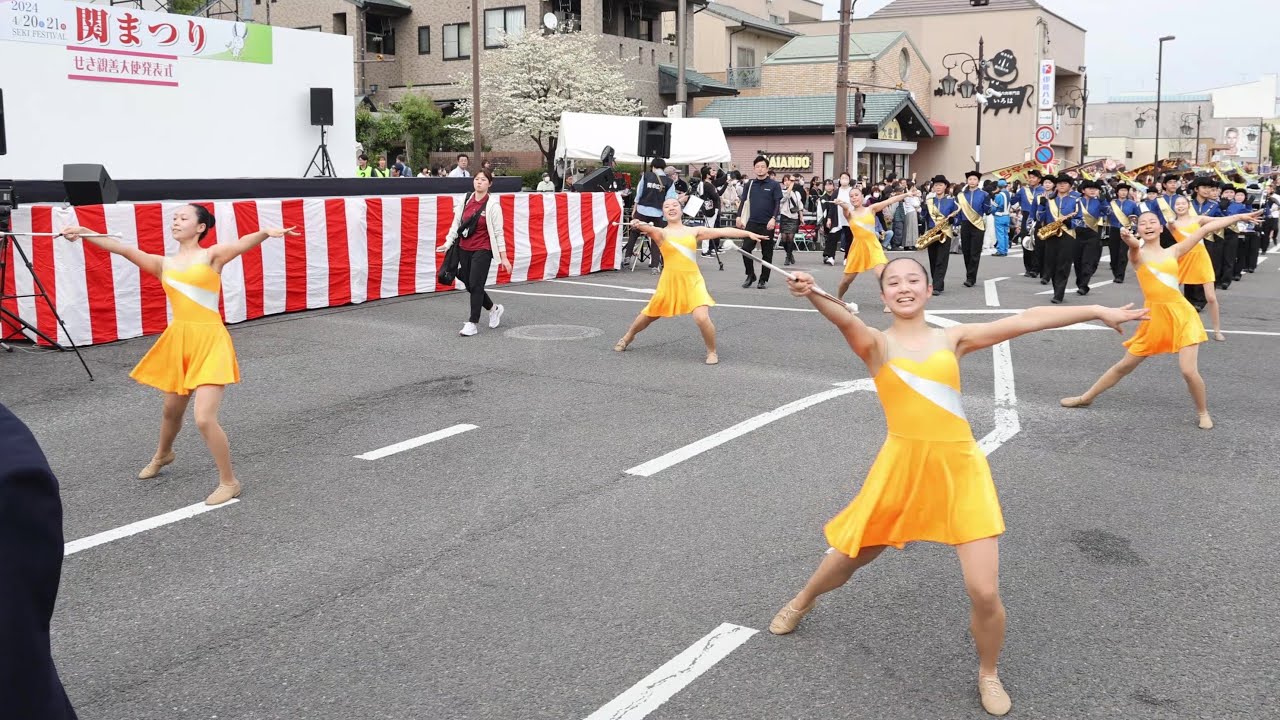 関まつりパレード 関商工高校吹奏楽部・バトントワリング部 / Spanish Parade Sequence