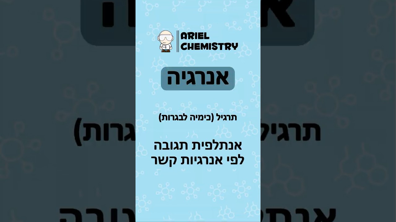 אנתלפית תגובה לפי אנרגיות קשר #כימיה