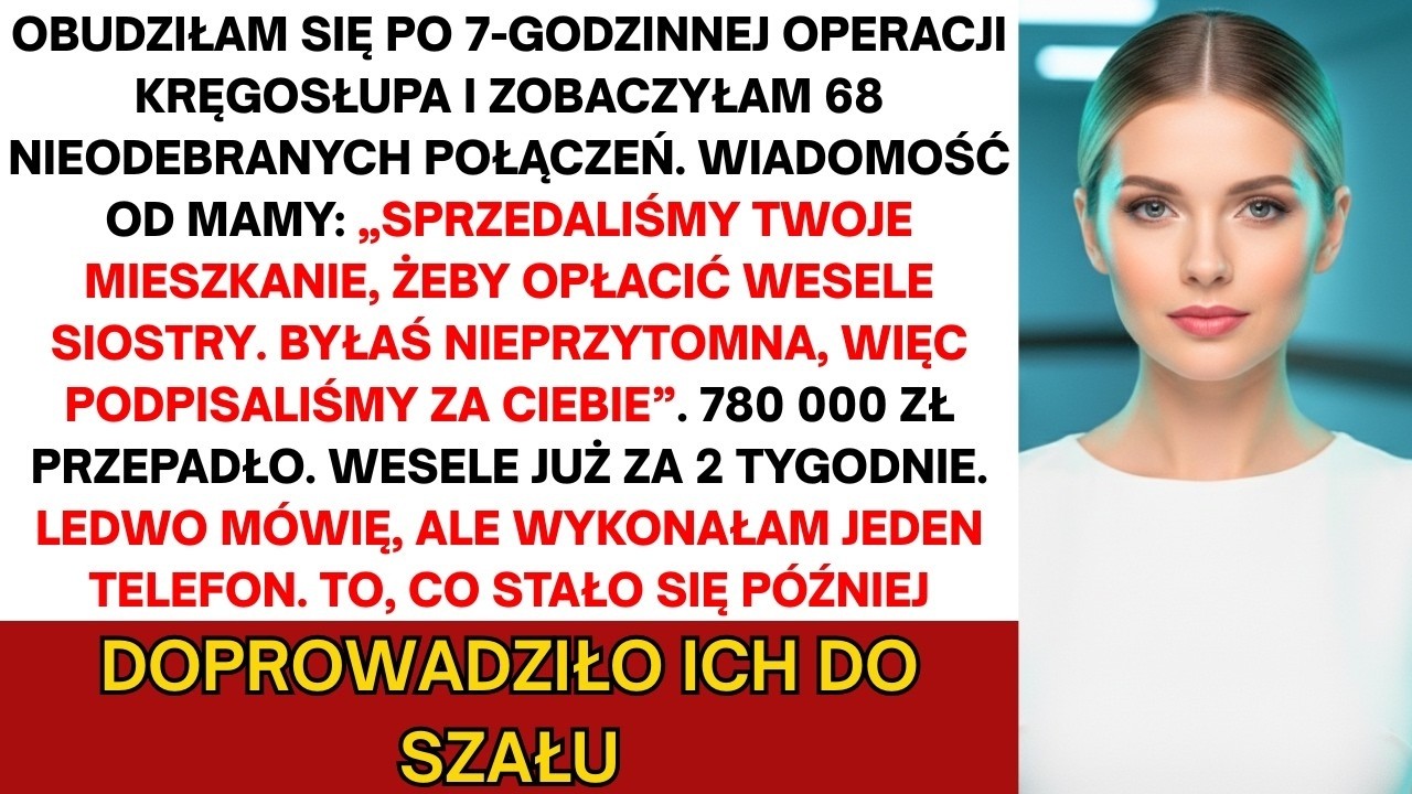Moi rodzice sprzedali mój apartament za 195 tys  zł podczas operacji — nie wiedząc, że przerwę ślub