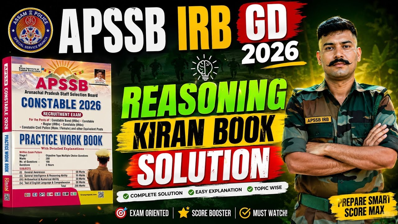 APSSB IRB GD 2026 | Kiran Reasoning Book Full Solution | Most Important Questions