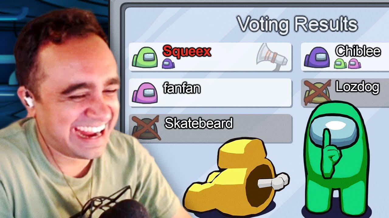 Squeex TROLLED Among Us lobbies with his best friends... (fanfan, Chiblee, Lozdog, and Skatebeard)