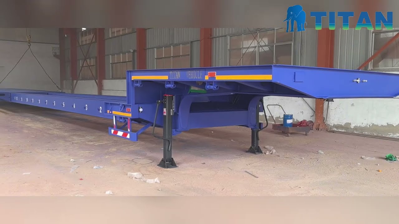 TITAN 4 Axle Extendable Low Bed Semi Trailer for Heavy Transport