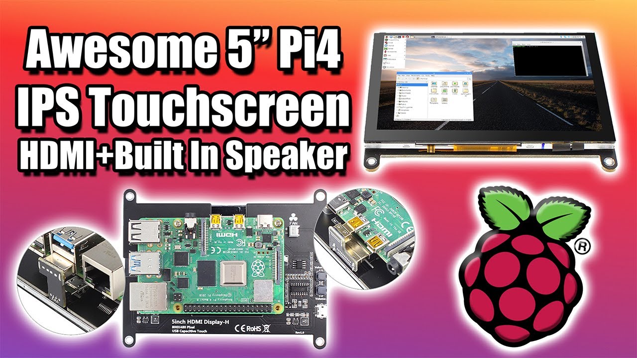 Superbe &eacute;cran tactile IPS 5 pouces pour Raspberry Pi 4&nbsp;! HDMI et haut-parleur int&eacute;gr&eacute;s