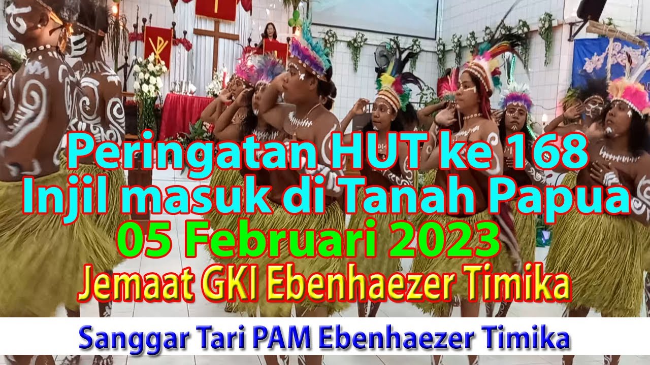 Tarian PAM GKI Ebenhaezer pada HUT 168 Tahun Injil masuk di Papua~TV EBENHAEZER