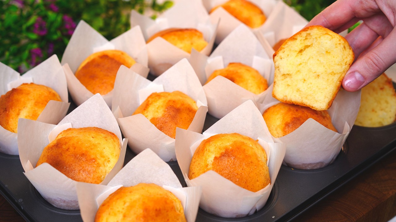 5-Minute Fluffy Condensed Milk Muffins | Easy No Mixer Recipe